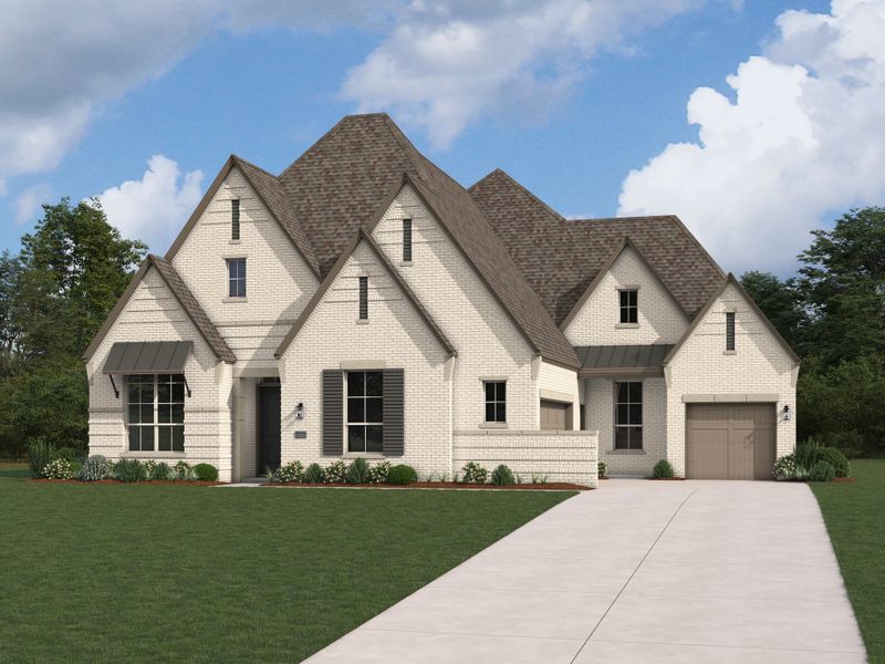 Representative exterior photo of a completed home built from the 283 by Highland Homes in Star Trail, Prosper, TX (Image 33).