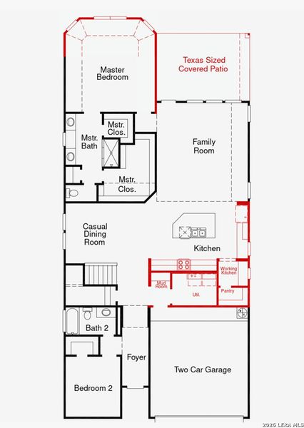 2D floor plan layout of this home in Davis Ranch, San Antonio, TX (Image 3).
