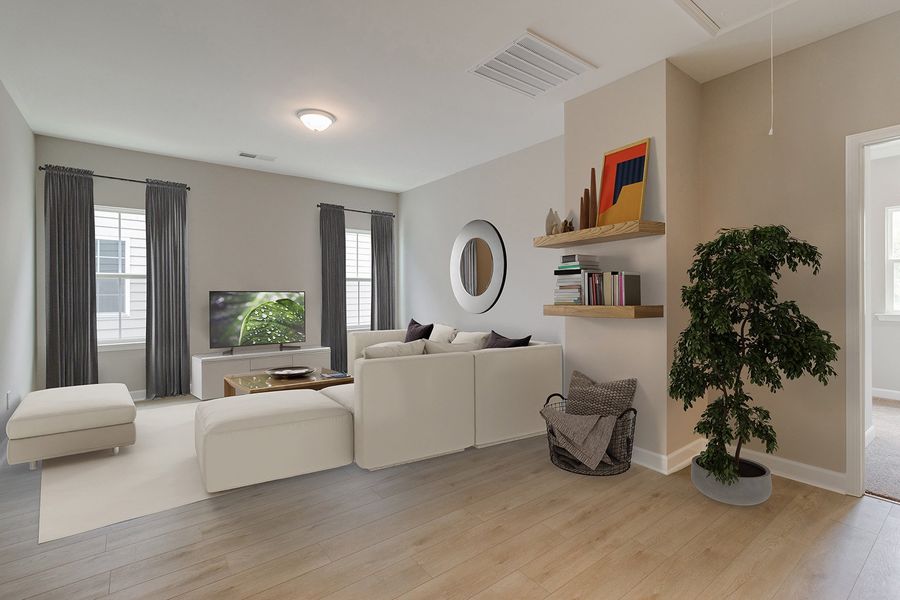 Representative furnished interior of a home built from the Saluda II - Vanguard Collection by Mungo Homes in Windsor Forest, Anderson (Image 7).