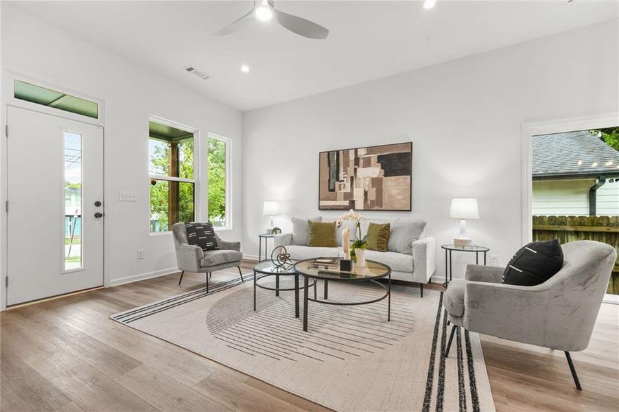 Furnished interior view inside a new home in , Atlanta (Image 9). Furnished interior view inside a new home in , Atlanta (Image 9).