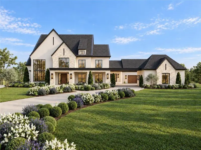 Front exterior of a new home in , Milton, GA, highlighting curb appeal (Image 1). Front exterior of a new home in , Milton, GA, highlighting curb appeal (Image 1).