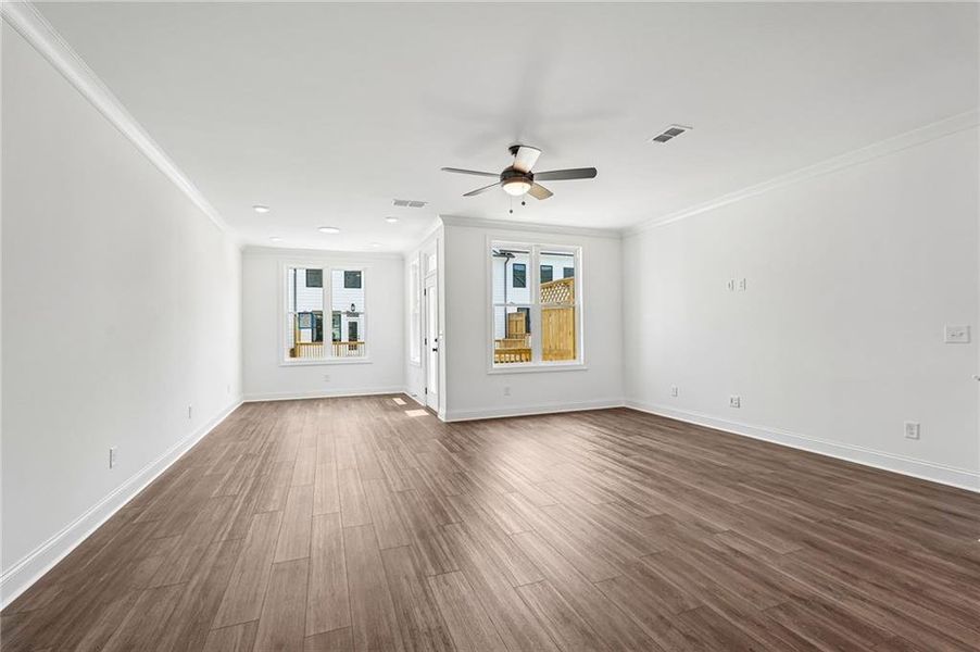 Spacious, unfurnished interior of a new home in Millcroft Townhomes, Buford (Image 45). Spacious, unfurnished interior of a new home in Millcroft Townhomes, Buford (Image 45).