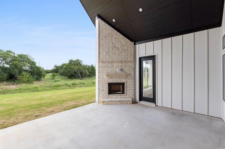 Exterior details and patio area of a home in , Midlothian (Image 3). Exterior details and patio area of a home in , Midlothian (Image 3).