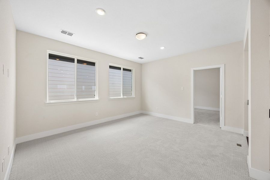 Representative unfurnished interior of a home built from the Mirella by Landon Homes in Fields - East Village, Frisco (Image 26). Representative unfurnished interior of a home built from the Mirella by Landon Homes in Fields - East Village, Frisco (Image 26).