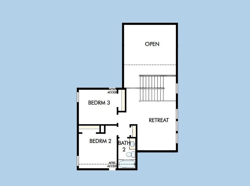 2D floor plan layout for the The Cody by David Weekley Homes in Jubilee - Grove Row Collection, Hockley, TX (Image 4).