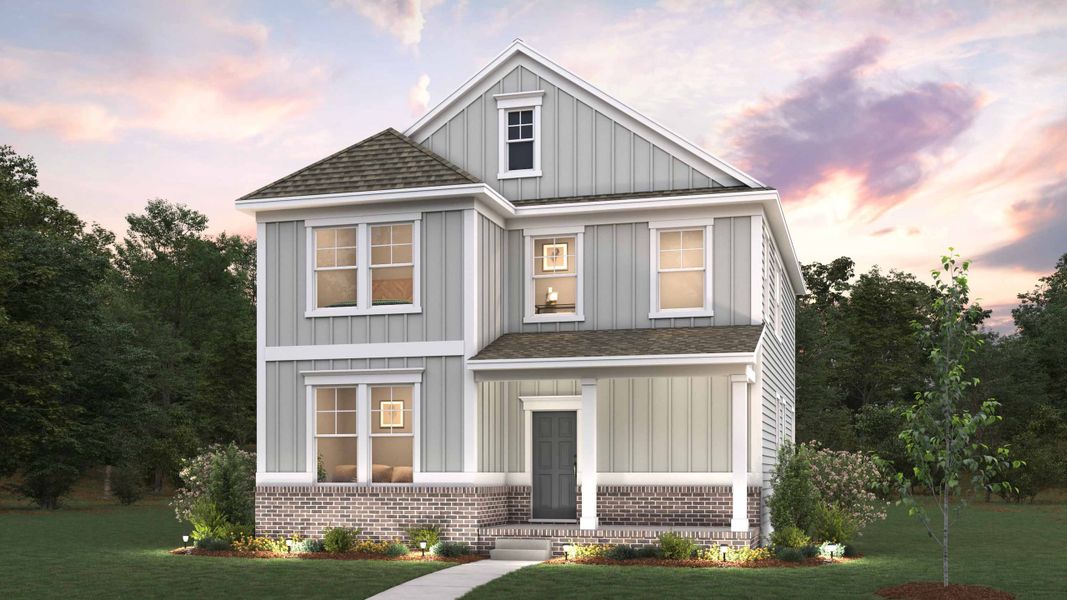 Representative exterior photo of a completed home built from the Alec by D.R. Horton in Shepherd's Farm, Mooresville, NC (Image 7).