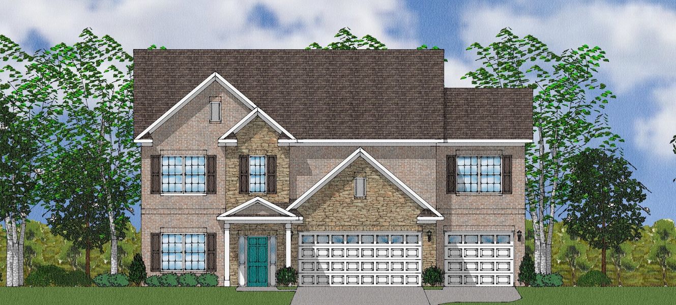 Representative exterior photo of a completed home built from the Seeley - Winsome Collection by Mungo Homes in Cadence, Greensboro, NC (Image 7).