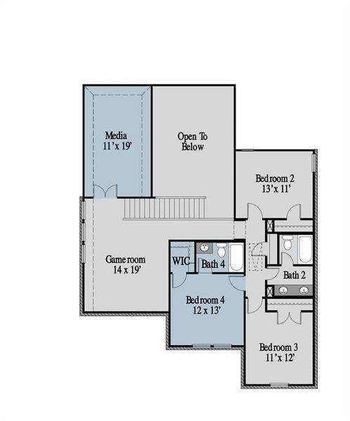 2D floor plan layout of this home in Milrany Ranch, Melissa, TX (Image 5). 2D floor plan layout of this home in Milrany Ranch, Melissa, TX (Image 5).