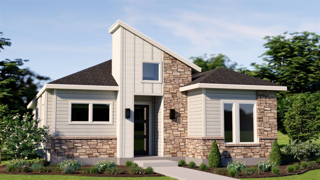 Representative exterior photo of a completed home built from the Balboa by Pacesetter Homes in Easton Park, Austin, TX (Image 1).