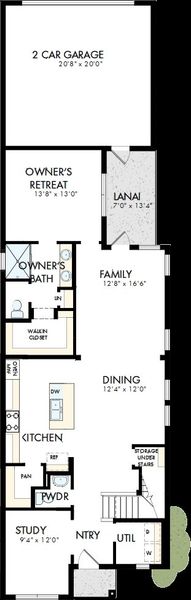 2D floor plan layout of this home in Palmeras at Crossprairie – The Magnolia Collection, St. Cloud, FL (Image 2). 2D floor plan layout of this home in Palmeras at Crossprairie – The Magnolia Collection, St. Cloud, FL (Image 2).
