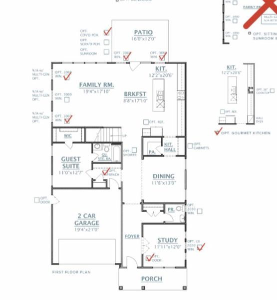 2D floor plan layout of this home in Tidewater at Lakes of Cane Bay, Summerville, SC (Image 5).