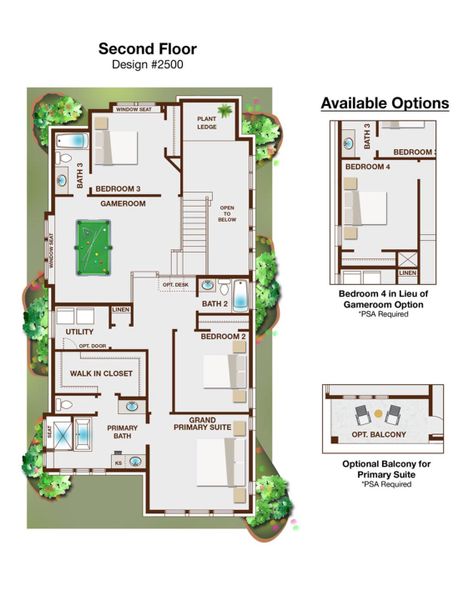 2D floor plan layout for the Royal Willow by Grand Homes in Walton Ridge - Carriage, Corinth, TX (Image 5). 2D floor plan layout for the Royal Willow by Grand Homes in Walton Ridge - Carriage, Corinth, TX (Image 5).