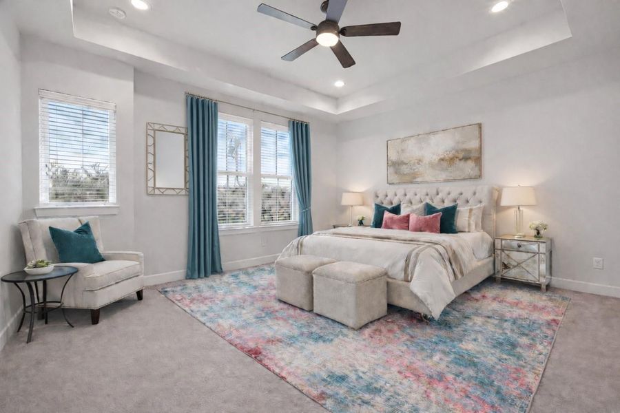 Furnished interior view inside a new home in The Corner At Buffalo Pointe, Houston (Image 13).