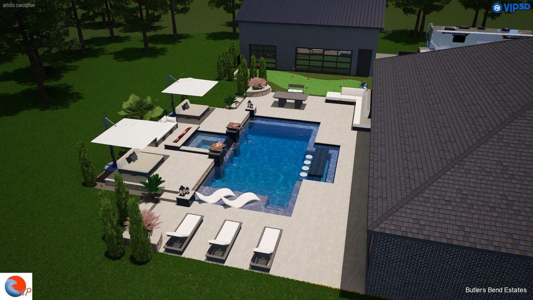 Pool Rendering for example purposes only