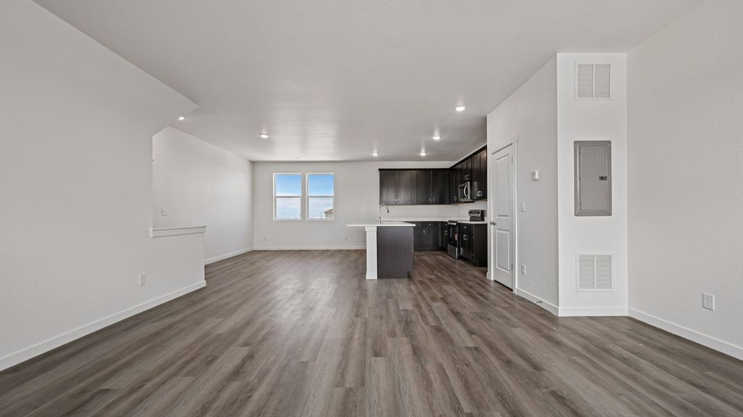 Furnished interior view inside a new home in Windler Townhomes, Aurora (Image 16). Furnished interior view inside a new home in Windler Townhomes, Aurora (Image 16).
