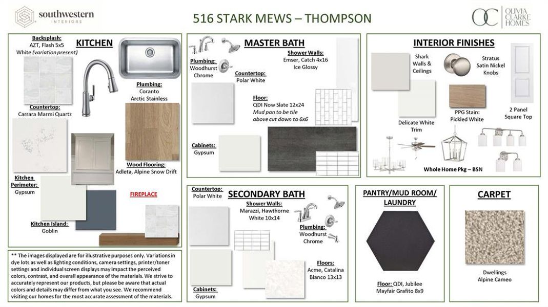 Sample of building materials used in homes in The Heights at Uptown Celina, Celina (Image 22).