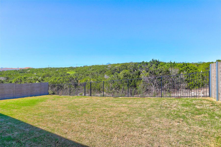 Backyard view:  Yes greenbelt view; enjoy mother nature at your finger tips