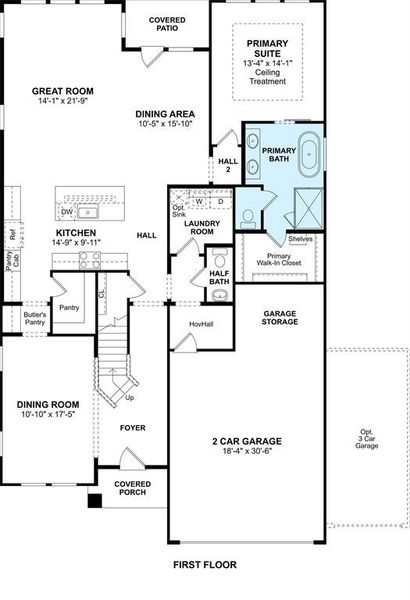 The El Paso floor plan by K. Hovnanian Homes. 1st Floor Shown. *Prices, plans, dimensions, features, specifications, materials, and availability of homes or communities are subject to change without notice or obligation.