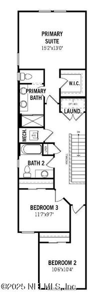 2D floor plan layout of this home in Egret Creek, Jacksonville, FL (Image 2).