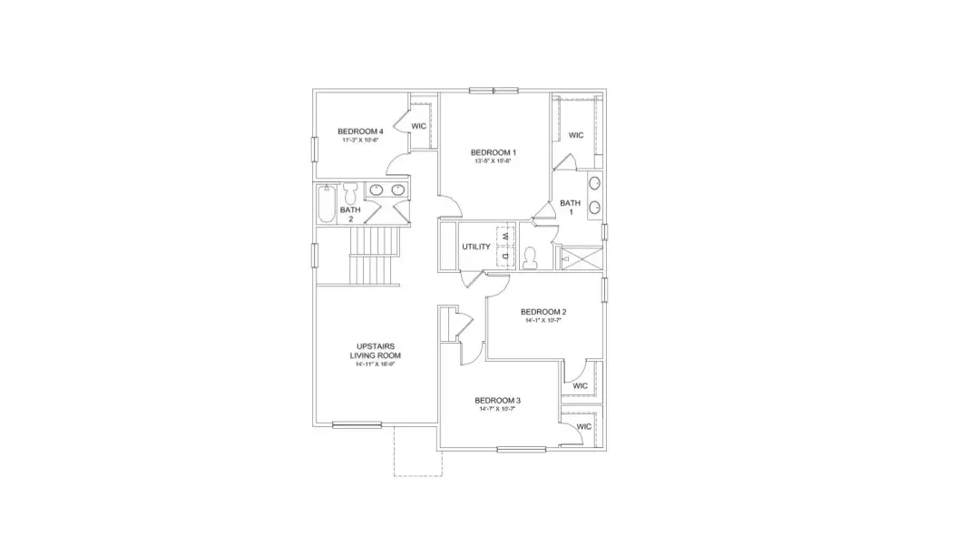 2D floor plan layout for the Bridgeport by D.R. Horton in Jackson Creek, Monument, CO (Image 4).
