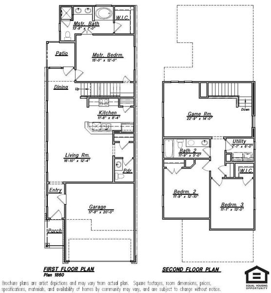 2D floor plan layout of this home in Woodland Lakes, Houston, TX (Image 6).