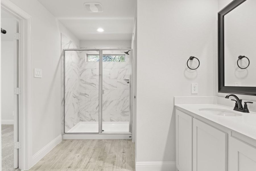 Front exterior of a new home in Sereno Oaks at Buckner Terrace, Dallas, TX, highlighting curb appeal (Image 25). Front exterior of a new home in Sereno Oaks at Buckner Terrace, Dallas, TX, highlighting curb appeal (Image 25).