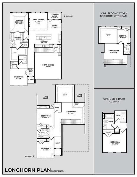 2D floor plan layout of this home in Freeman Ranch, Weatherford, TX (Image 4).