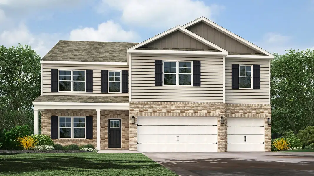 Front exterior of a new home in Catlett Cove, Knoxville, TN, highlighting curb appeal (Image 1). Front exterior of a new home in Catlett Cove, Knoxville, TN, highlighting curb appeal (Image 1).