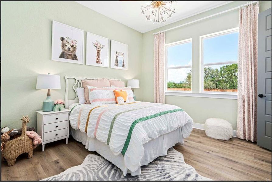 Three large secondary bedrooms, photo courtesy of David Weekley Homes