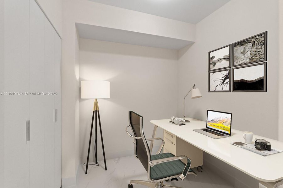 Furnished interior view inside a new home in Aria Reserve, Miami (Image 18). Furnished interior view inside a new home in Aria Reserve, Miami (Image 18).