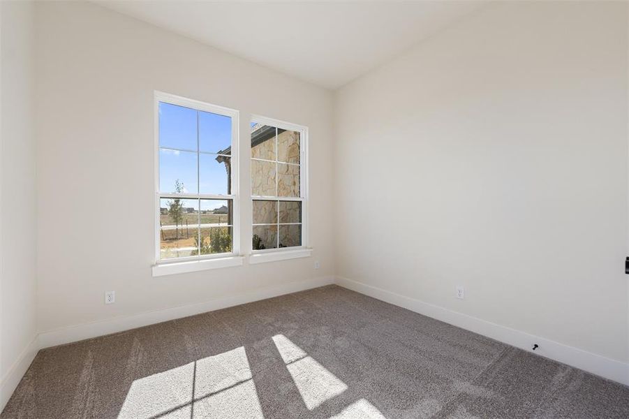 Spare room with baseboards and carpet flooring