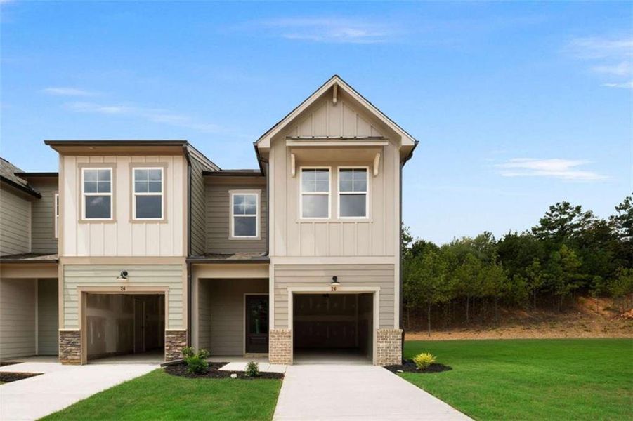 Front exterior of a new home in , Cedartown, GA, highlighting curb appeal (Image 37).