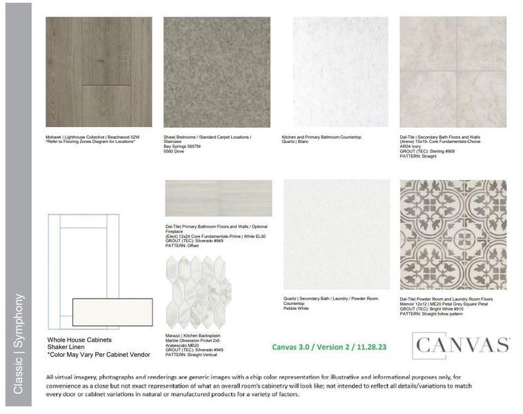 Design Selections. Home is currently under construction, selections subject to change.