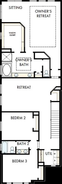 2D floor plan layout of this home in The Retreat at Harvest, Argyle, TX (Image 3).