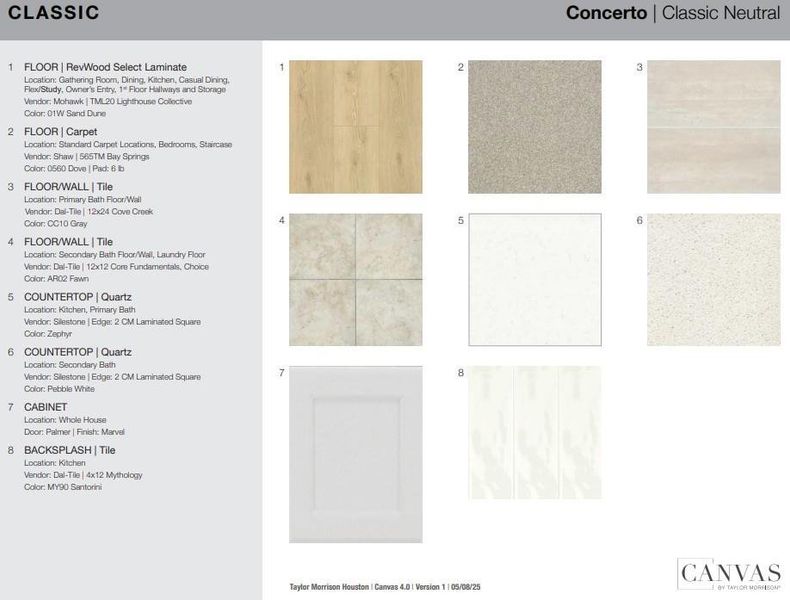 Design Selections. Home is under construction, selections subject to change.