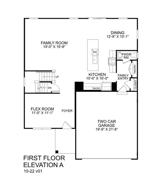 2D floor plan layout for the Columbia by Ryan Homes in Arborvale, Fayetteville, GA (Image 2).