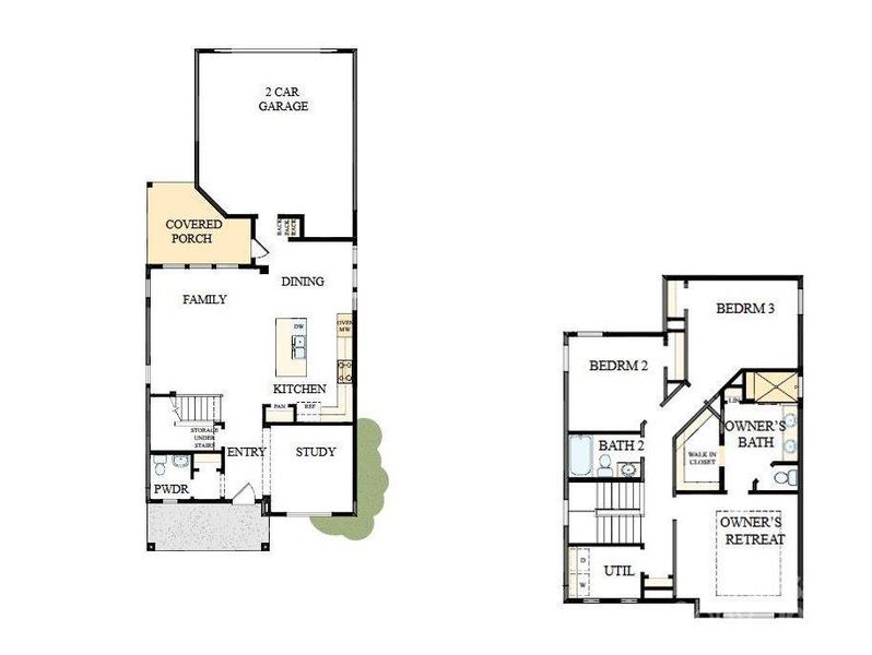 2D floor plan layout of this home in Whitley Preserve – Park Collection, Mint Hill, NC (Image 2). 2D floor plan layout of this home in Whitley Preserve – Park Collection, Mint Hill, NC (Image 2).