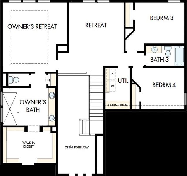 2D floor plan layout of this home in Hardy Pond, Rock Hill, SC (Image 6).