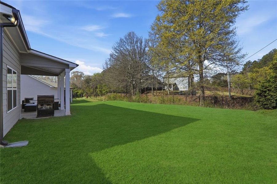 Exterior details and patio area of a home in Rosewood Lake Estates, Hoschton (Image 34). Exterior details and patio area of a home in Rosewood Lake Estates, Hoschton (Image 34).