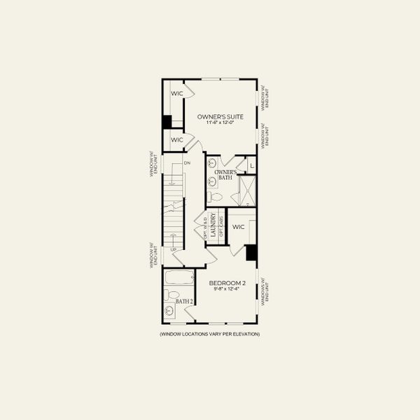 2D floor plan layout for the Evans by Pulte Homes in West End Heights, Charlotte, NC (Image 25).