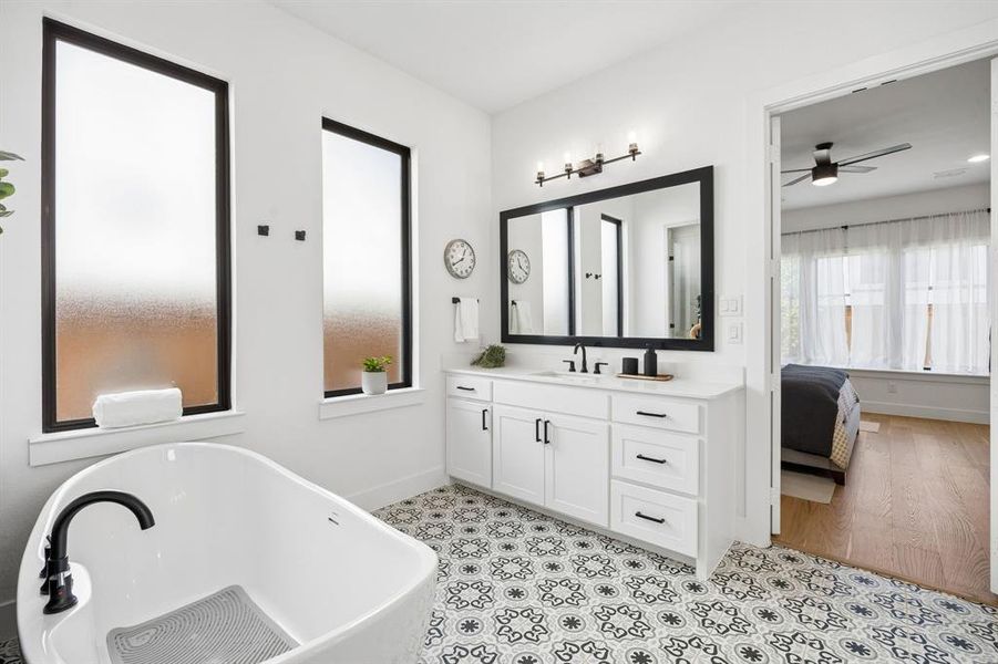 Furnished interior view inside a new home in Fields 50', Frisco (Image 12). Furnished interior view inside a new home in Fields 50', Frisco (Image 12).