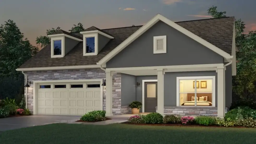 Representative exterior photo of a completed home built from the Promenade by Eastman Homes in The Courtyards at Lupton Village, Fort Lupton, CO (Image 19).
