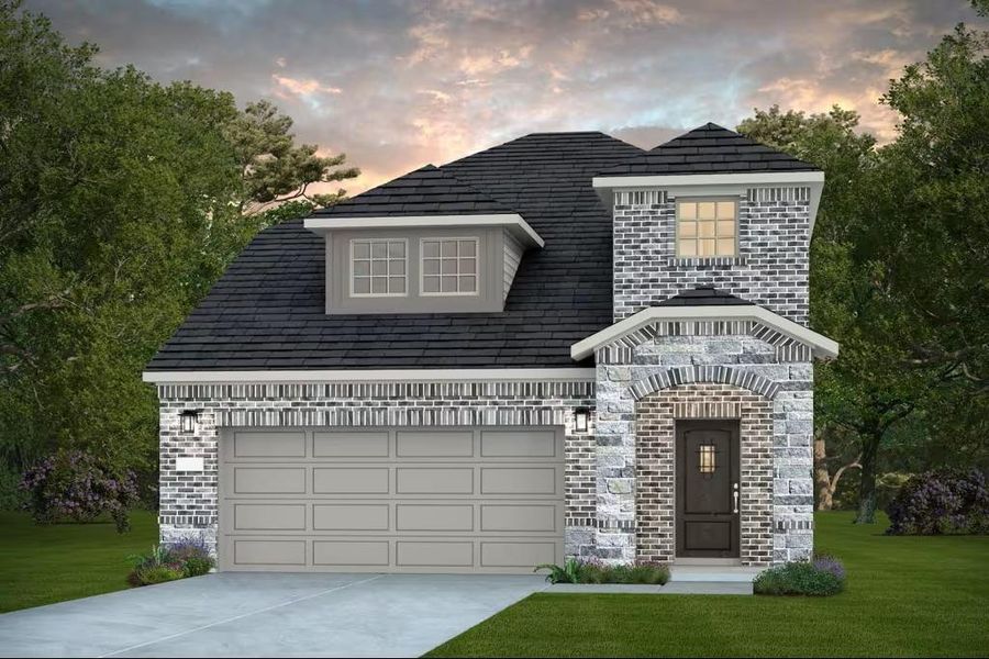 Front exterior of a new home in Ellerden, Tomball, TX, highlighting curb appeal (Image 1). Front exterior of a new home in Ellerden, Tomball, TX, highlighting curb appeal (Image 1).