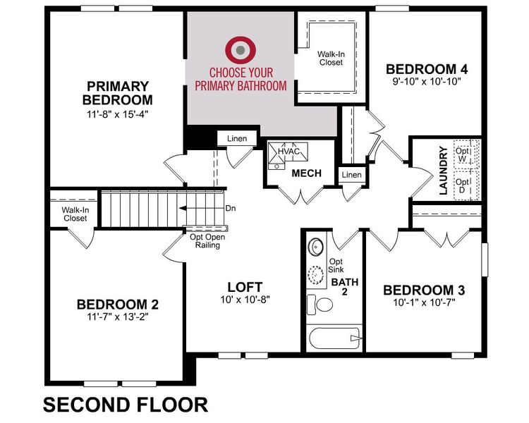 2D floor plan layout of this home in Cambridge at Steels Bridge, Canton, GA (Image 11).