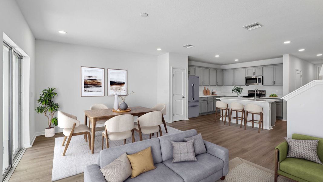 The Virtually Staged Living and Dining Room