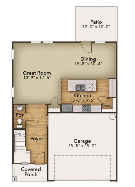 2D floor plan layout for the The Sycamore by Chesapeake Homes in Highgate, Clayton, NC (Image 5). 2D floor plan layout for the The Sycamore by Chesapeake Homes in Highgate, Clayton, NC (Image 5).