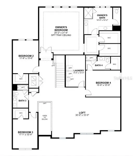 2D floor plan layout of this home in Willow Run, Apopka, FL (Image 5).