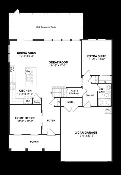 2D floor plan layout of this home in Stono Village, Hollywood, SC (Image 5).