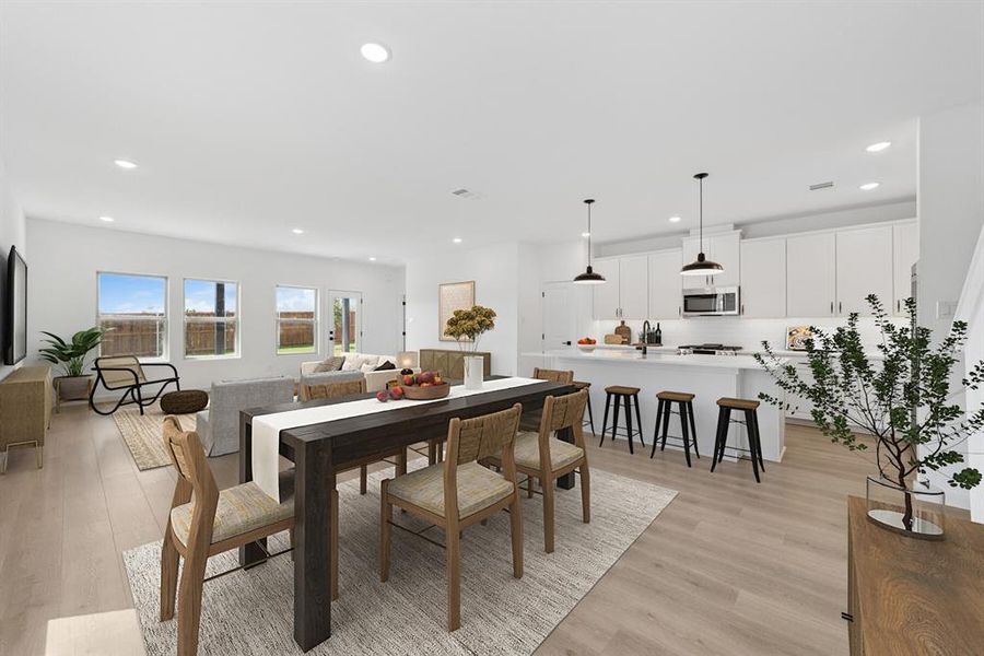 Furnished interior view inside a new home in Aspire at Noble Ridge, Howe (Image 9). Furnished interior view inside a new home in Aspire at Noble Ridge, Howe (Image 9).