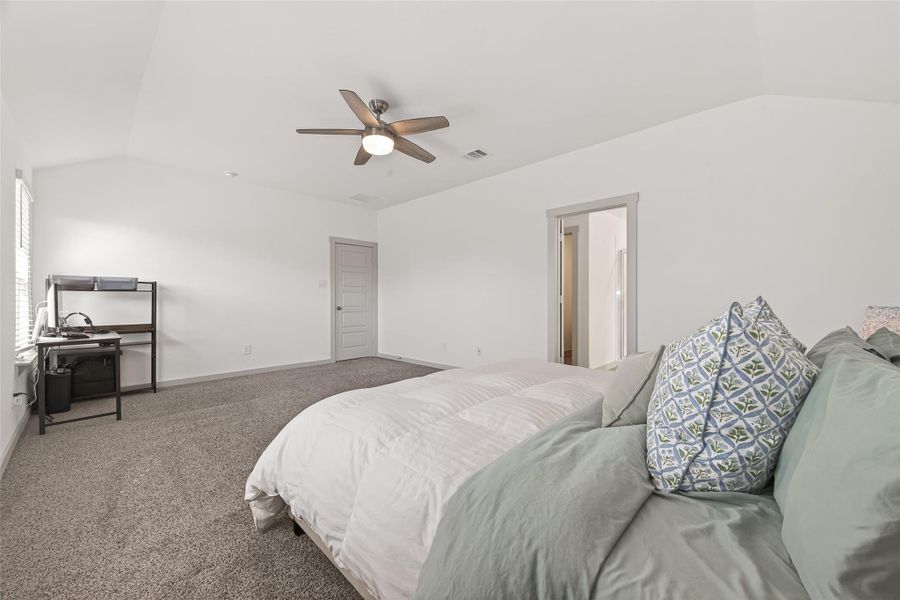 Another view of primary bedroom, door straight ahead leads to living room, entryway to the right leads to the primary bedroom. Another view of primary bedroom, door straight ahead leads to living room, entryway to the right leads to the primary bedroom.